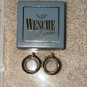 Wesc Gold Double Ring Hoop Earrings